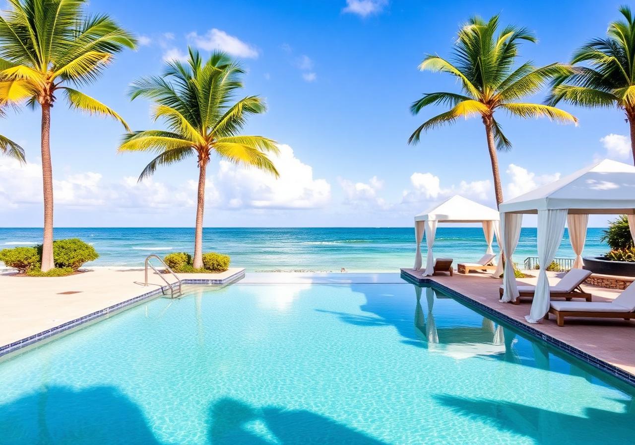 Beach and pool